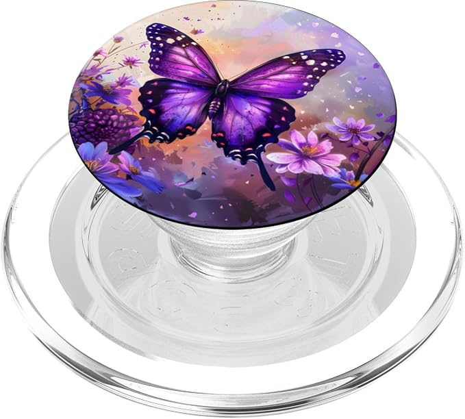 Dreamy Purple Butterflies PopSockets Adhesive PopGrip