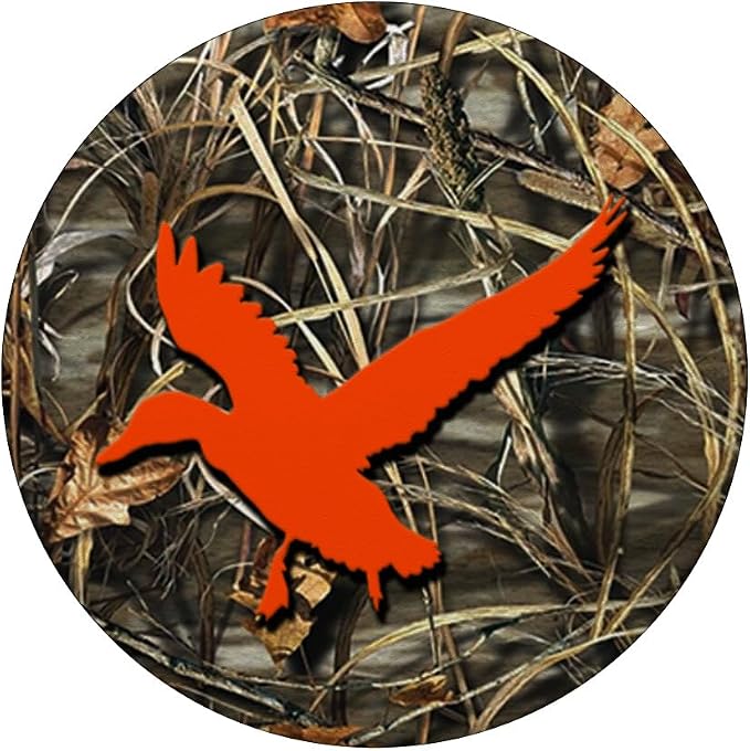 Duck Hunting Orange Brown Camouflage Camo Background PopSockets Adhesive PopGrip