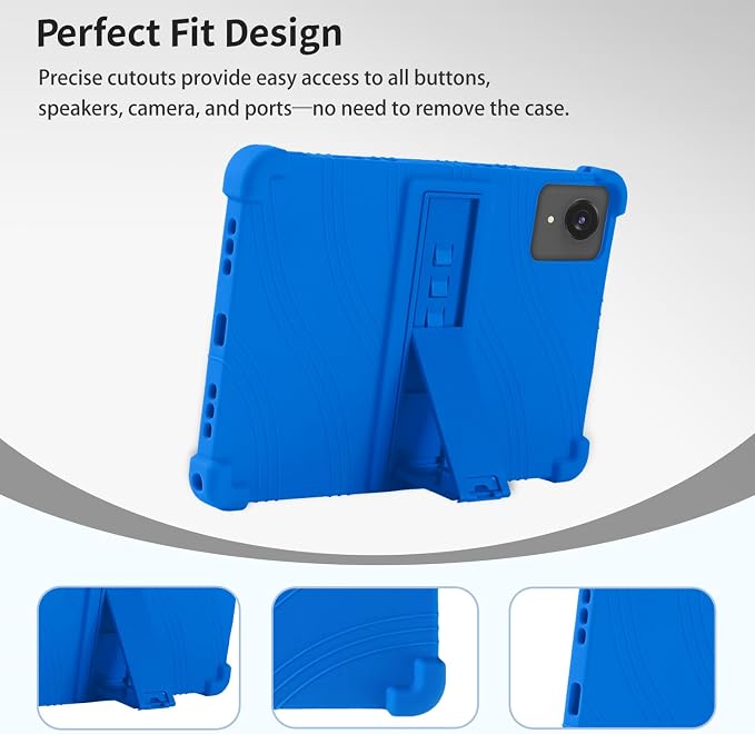 Case for ECOPAD T30 10.1-Inch Tablet – Shockproof Silicone Protective Cover with Kickstand Drop-Resistant Business Style (Black)
