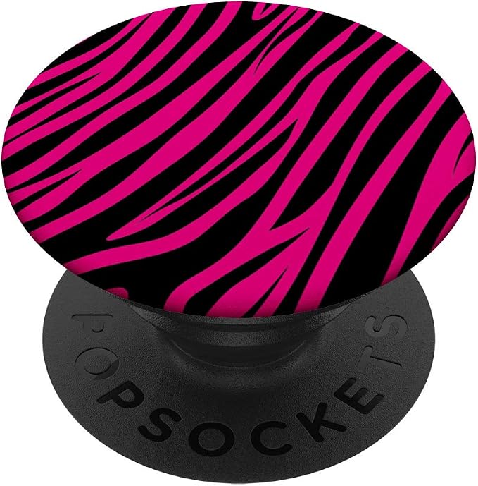 Zebra Print Hot Pink Skin Animal Print Pattern PopSockets PopGrip: Swappable Grip for Phones &amp Tablets