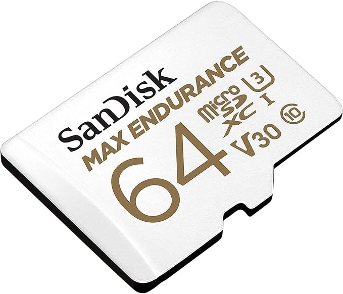SanDisk 64GB MAX Endurance microSDXC Card with Adapter for Home Security Cameras and Dash cams - C10, U3, V30, 4K UHD, Micro SD Card - SDSQQVR-064G-GN6IA