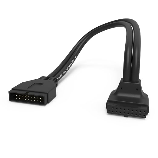 LINKUP USB 3.2 Gen2 Internal Adapter | 20-Pin Header to USB-A | 10Gbps male to female for PC front panel