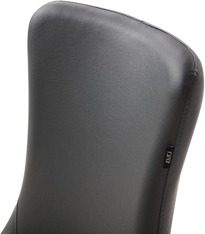 ZURI Modern Norma Dining Chair - Dark Gray with Brushed Stainless Steel Base