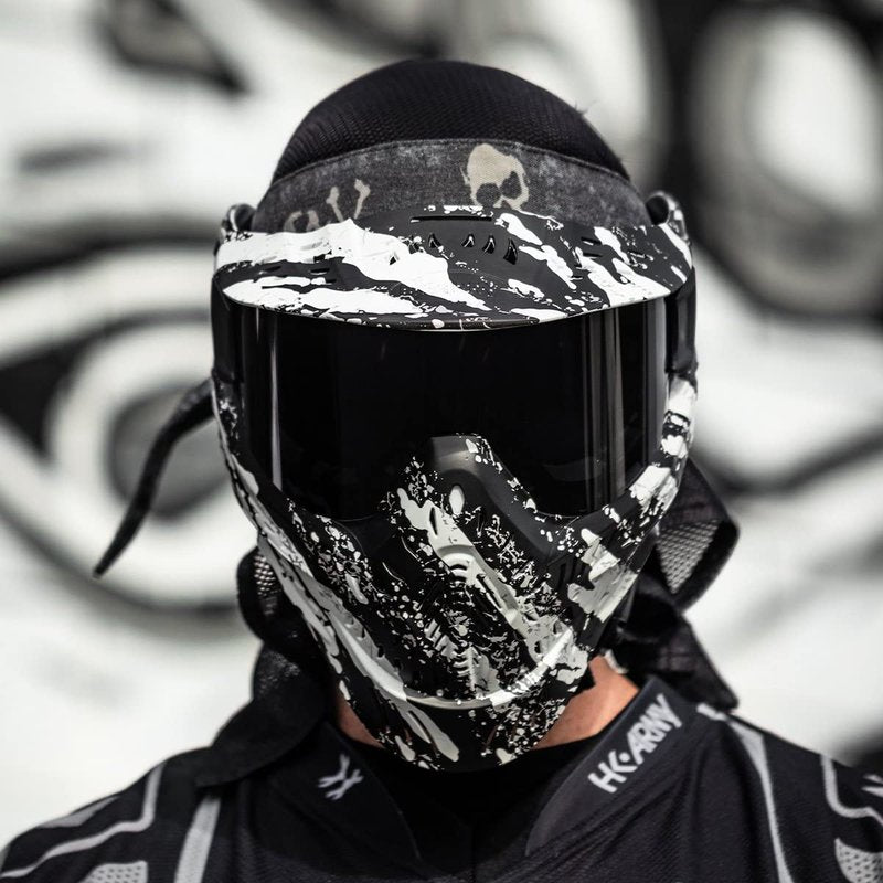 HK Army HSTL Goggle Paintball Airsoft Mask with Anti Fog Thermal Lens (Fracture Black/White/Smoke Lens)