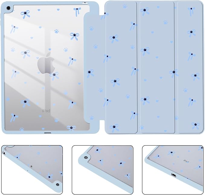Joyland Leopard Print for iPad 10th Generation Case 10.9 inch 2022/iPad (A16) 11th Gen 11 2025Built-in Pencil Holder with Shockproof Cover Clear Transparent Back Shell Auto Wake/SleepBlack
