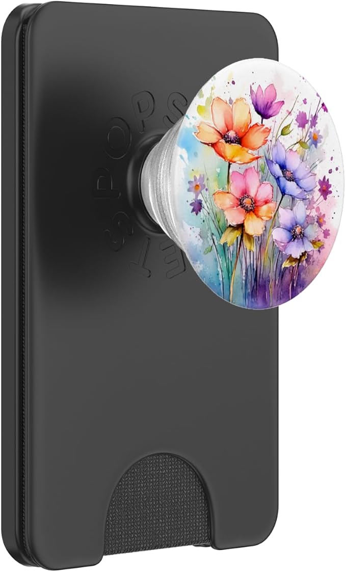 Wildflower Watercolor Flowers Design Floral Garden PopSockets Adhesive PopGrip