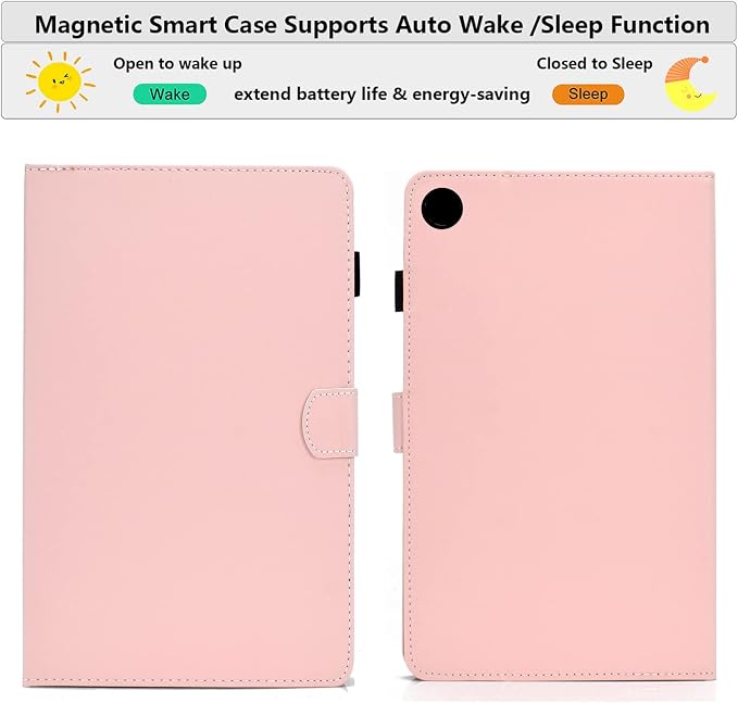 Fire HD 8 Case Slim Folding Stand Auto Wake/Sleep Wallet Case with Cards/Cash Holder for Amazon Fire HD 8(8th/7th/6th Gen 2018/2017/2016 Release)-Black