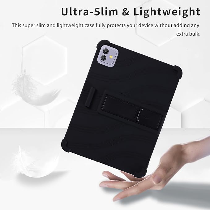 Case for Blackview Link 8 12.7-Inch Tablet – Shockproof Silicone Protective Cover with Kickstand Drop-Resistant Business Style (Black)