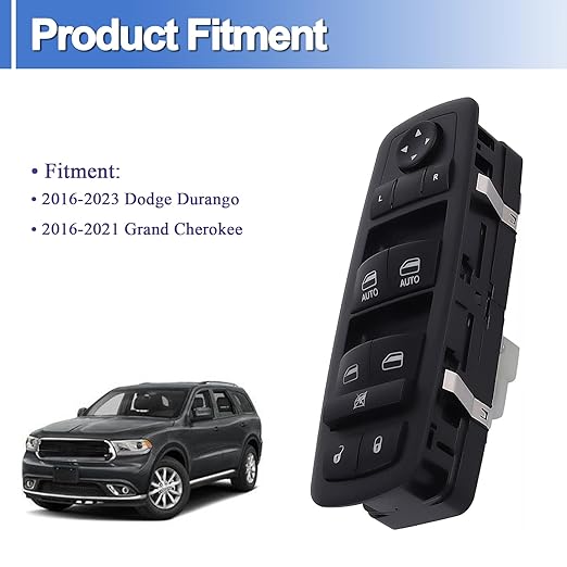 68289802AA Master Power Window Switch Front Left Driver Side Fits for 2016-2023 Dodge Durango 2016-2021 Grand Cherokee Replace 68289802AB, 68319802AA