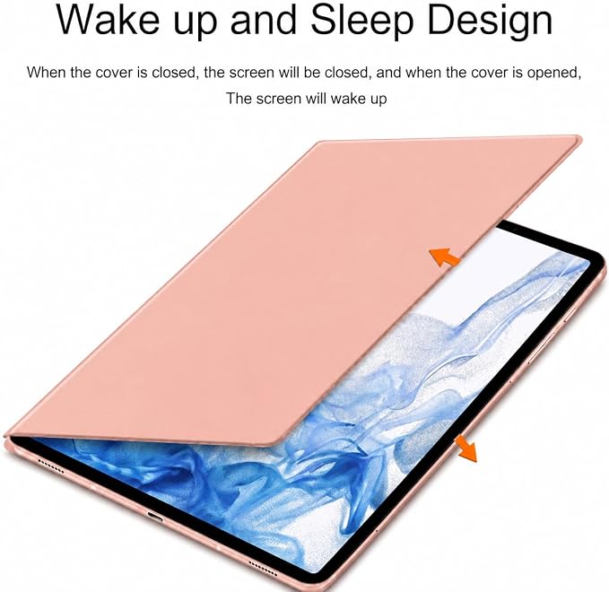 Magnetic Case for Galaxy Tab S8 Plus 12.4 inch 2022/Galaxy Tab S7 FE 2021/Galaxy Tab S7 Plus 2020 with Pen Holder Lightweight and Slim Magnetic Stand Case with Auto Sleep/Wake Black