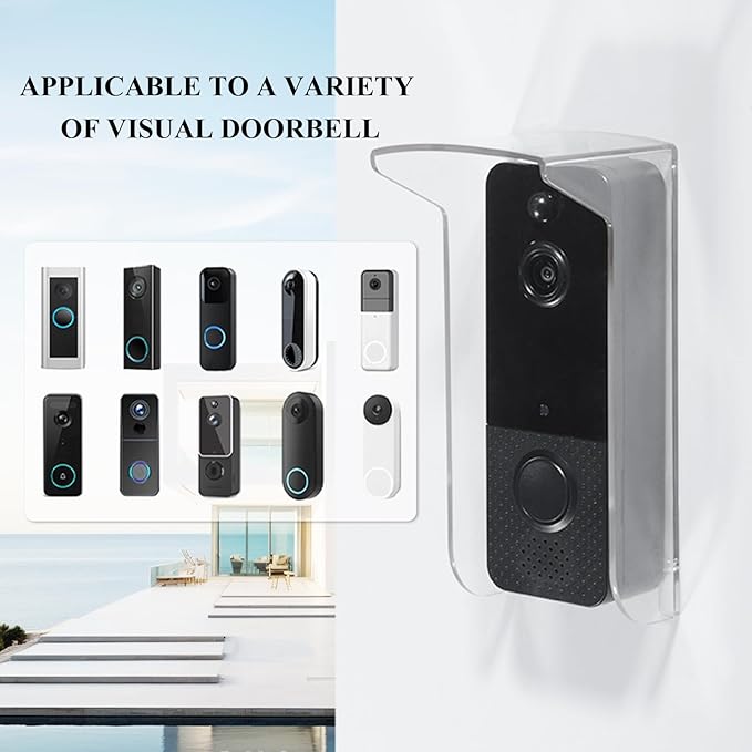 PC Transparent Plastic Protector Cover,Camera Doorbell Cover,Doorbell Rain Cover Weatherproof Compatible for Blink/Ring Pro2/Arlo/Wyze/Google Nest/Reolink（Excluding Display Equipment）