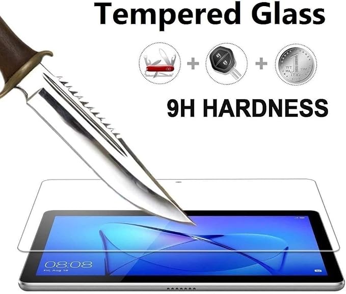 Screen Protector and Case for Onn 8.1 inch Core Tablet Lightweight Shock-Resistant Protective Case for Onn 8.1 Core Tablet (Black + Glass)