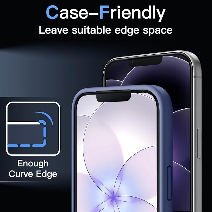JETech Infinity AR Screen Protector for iPhone 17 Pro AR Anti-Reflective Coating 9H+ 3D Full Coverage Tempered Glass Military-Grade Shatterproof Smudge-Resistant Easy Install 1-Pack