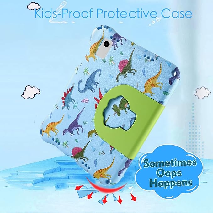 Dinosaur REVVL Tab 5G 2023 Case for Kid Boy Light EVA Kids Friendly Revvl Tab Case with Handle Kickstand Kids Pro Shockproof Full Cover Boy's Gift (KL)