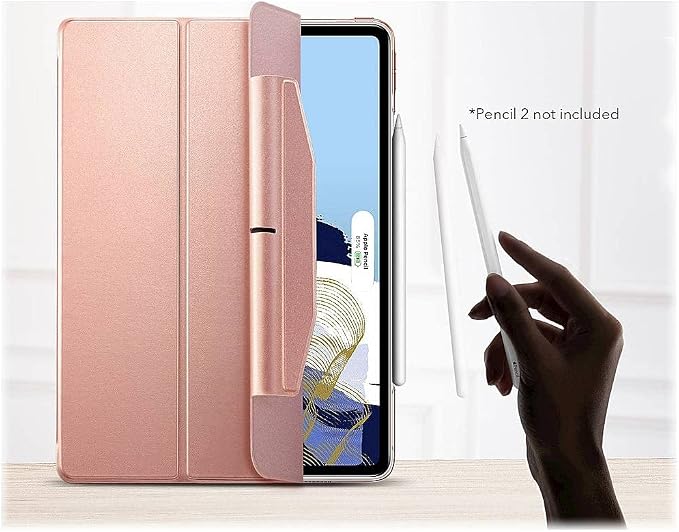 SaharaCase ESR Folio Case for Apple iPad Pro 11 (3rd Generation 2021 &amp 4th Generation 2022) [Shockproof Bumper] Rugged Protection Antislip Grip Leather Kickstand (Blue)