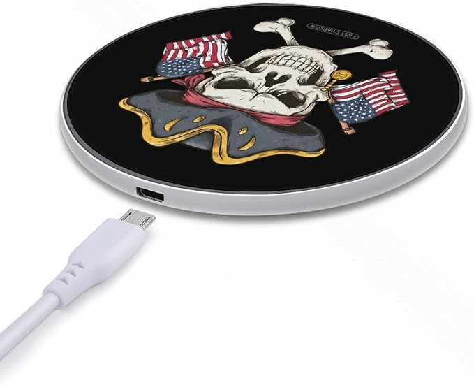 USA Skull Wireless Charger Portable Charging Pad | LightweightAll Smartphone