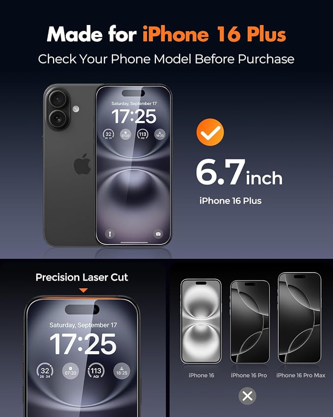 UNBREAKcable for iPhone 15 Plus Screen Protector 4+2 Pack [9H+ Military-Grade Shatterproof] [Effortless Bubble-Free Installation] Ultra HD Clarity Tempered Glass with Lens Protector Case friendly