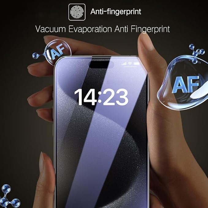 PERFECTSIGHT Privacy Screen Protector for iPhone 15 Pro Max 6.7 Inch Anti Spy HD Clear Bubble Free Tempered Glass Case Friendly 5X Stronger