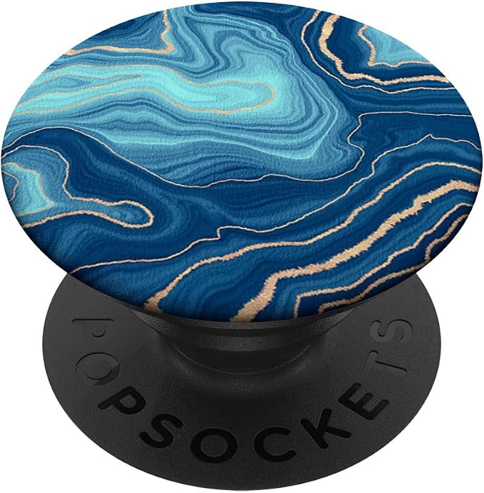 Elegant Ocean Blue Watercolor Abstract Swirl Pattern PopSockets Adhesive PopGrip