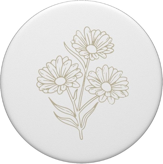 Beige White Daisy PopSockets Adhesive PopGrip