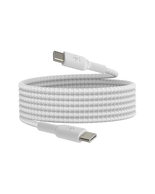 Belkin USB C to USB C Braided Cable 3.3ft iPhone Charger Cord | tangle-free braided cord iPhone 17/16 Samsung Galaxy S25 Pixel 9 MacBook iPad Pro Nintendo Switch 2 travel essential