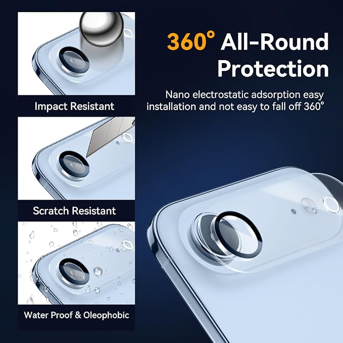 Camera Lens Protector for iPhone 13 Pro 6.1 &amp iPhone 13 Pro Max 6.79H Tempered Glass，Ultra HD Scratch Resistance Easy to Install，Case Friendly，[Does not Affect Night Shots] 3-Pack