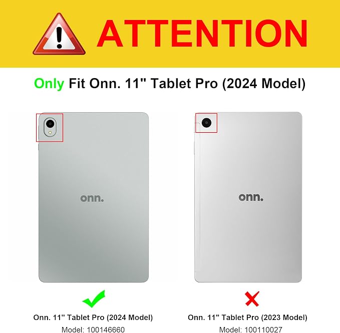 Fintie Slim Case for Onn. 11 Inch Tablet Pro (2024 Model 100146660) | Premium Vegan Leather Lightweight Hard Shell Stand Cover Compatible with Onn Pro 11 Gen4 Tablet Black