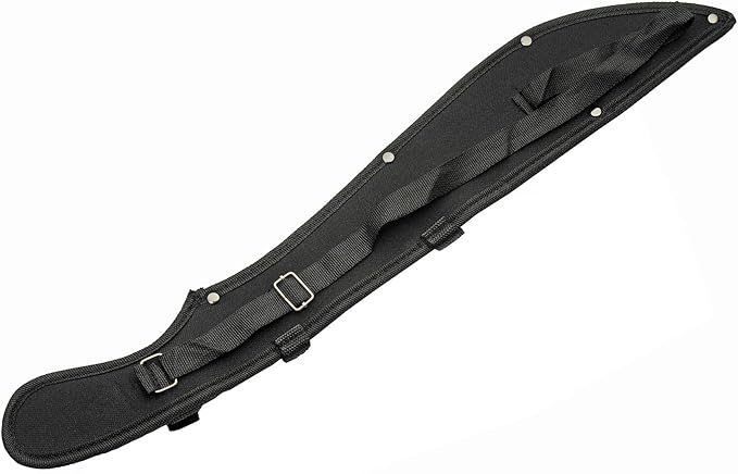 Szco Supplies 21” Full-Tang Curved Sawback Machete with Cord-Wrapped Handle, 420 Stainless Steel Blade, and Nylon Sheath for Camping, Hiking, and Survival