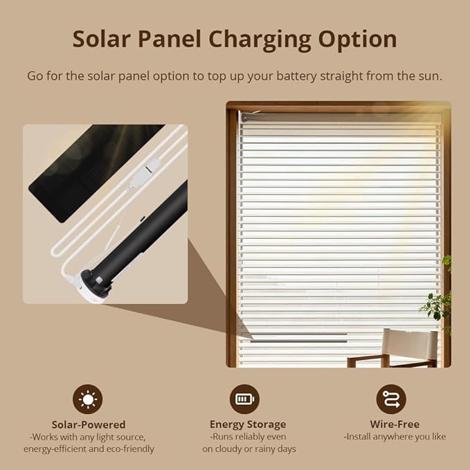 Blindsmart Rechargeable Tuya Zigbee Roller Blinds Motor for 38mm Tube, Motorized Window Shades Automatic Blinds Curtain Opener APP Control, Zigbee Hub Required (with 1-Channel Remote)