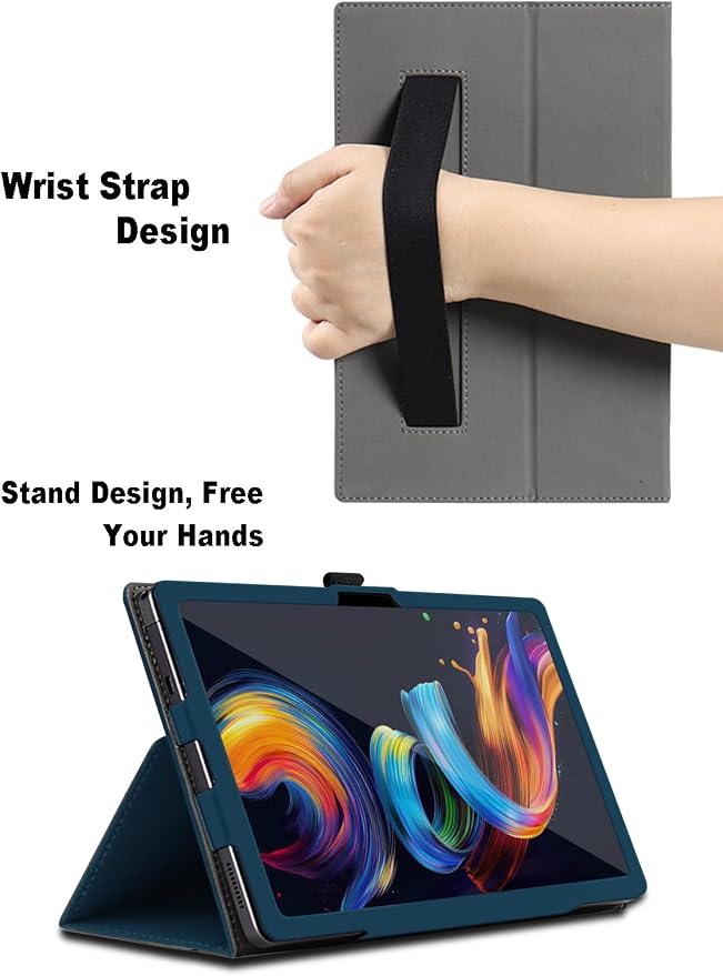 Case for TCL Nxtpaper 11 Plus 11.5 inch TCL Nxtpaper 11 Plus Tablet Case Folding Stand Protective Cover with Pencil Holder and Wrist Strap Full Protection. (Black)