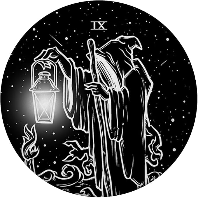 The Hermit Tarot Card Gothic Halloween Grim Reaper Occult PopSockets Adhesive PopGrip