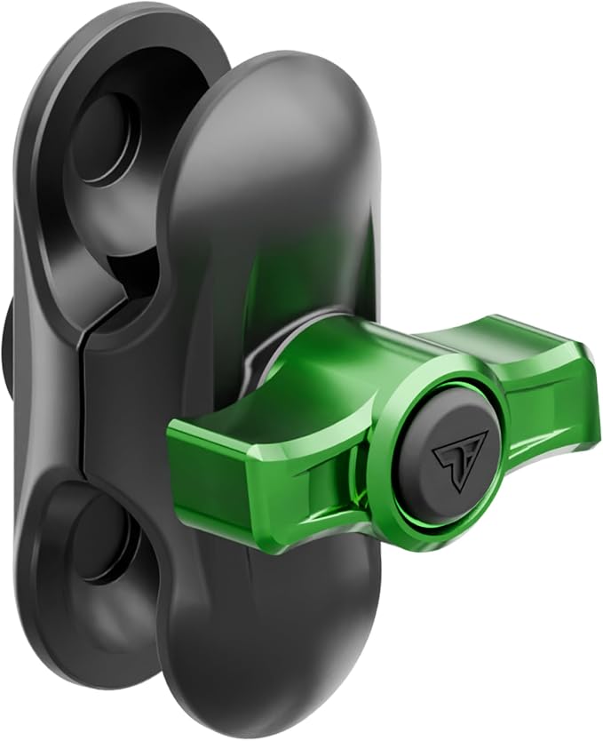 2 Long Metal 20mm Ball and Socket Arm | Tackform DuraLock 20 Series | Dual 20mm Sockets with Optional Anti-Theft Knob | Black