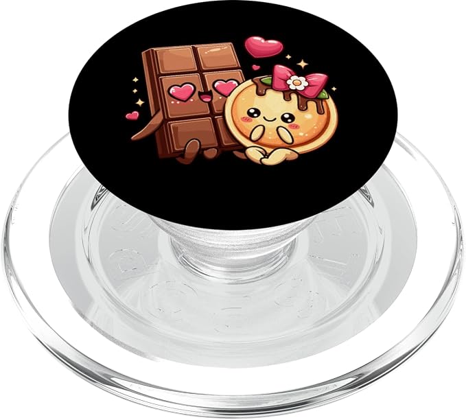 Choco And Pancake Couples Love Matching Chocolate Day PopSockets Adhesive PopGrip