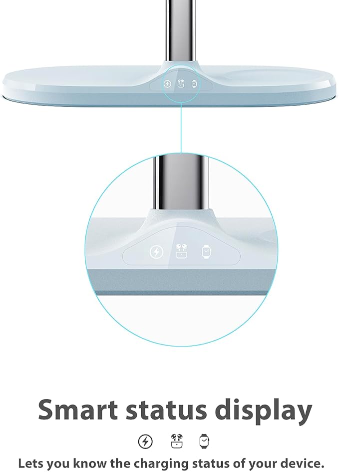 3-in-1 Wireless Charging Station for Apple Devices - Fast Charging Station for iPhone and Watch, Stable Charger Stand for iPhone 12-15 & iPhone 16 & iWatch & AirPods, Adapter Not Included