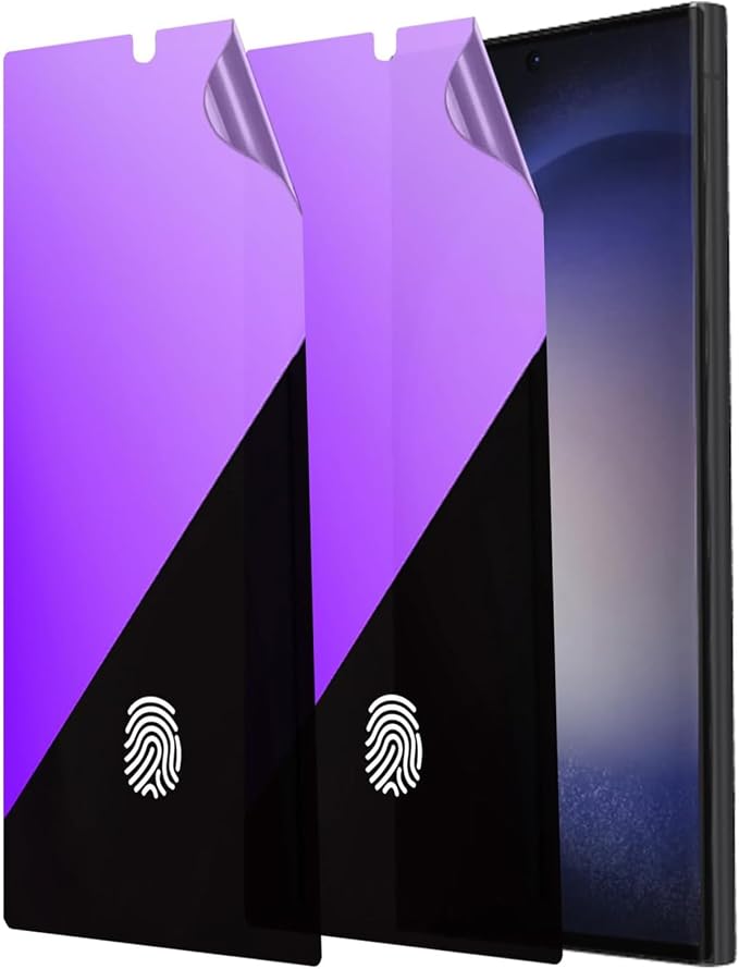 2 Pack Anti-Blue Privacy Screen Protector for Samsung Galaxy S25 edge / S26 Plus Anti-Spy Soft Gradient Film Support Finger Unlock 6.7 inch