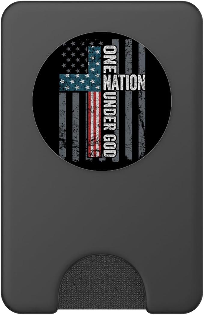 ONE Nation Under GOD - Christian USA Cross Flag Patriotic PopSockets Adhesive PopGrip