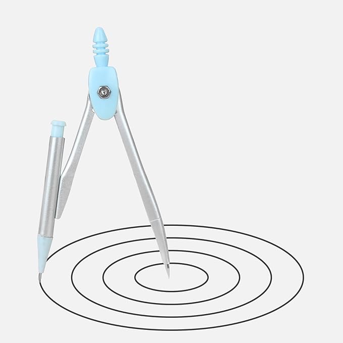 LABANCA 8 Pcs Compass Set with Protractor Rulers Pencil for Math Geometry (07434 Blue)
