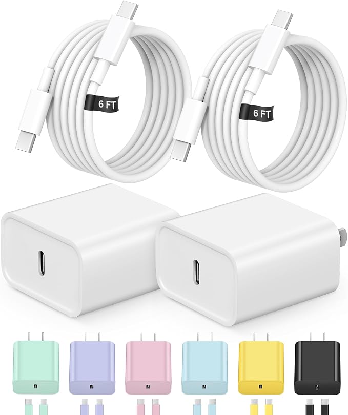 iPhone 17 16 Charger Fast Charging Extra Long 10FT USB C Charger(Black) | for iPhonesiPadsTabletsAndroid devices[ETL SAFETY CERTIFIED] 20W Type C Charger Block with Fast Charging USB C Cables