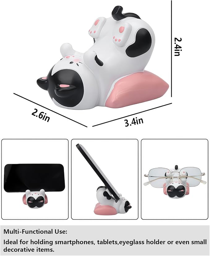 Cute Dog Phone Stand Multi-Purpose Resin Phone Holder Desk Decor for Home Office Bedroom