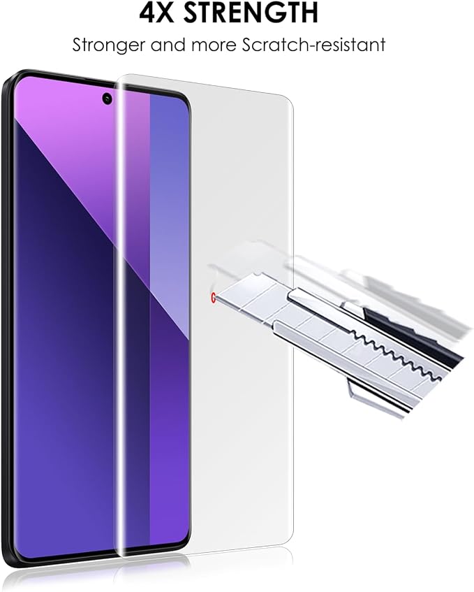 Screen Protector for Redmi Note 13 Pro Plus 5G Tempered Glass UV Set [3 Pack] 9H Hardness Scratch Resistant Edge to Edge Protection Touch Sensitive