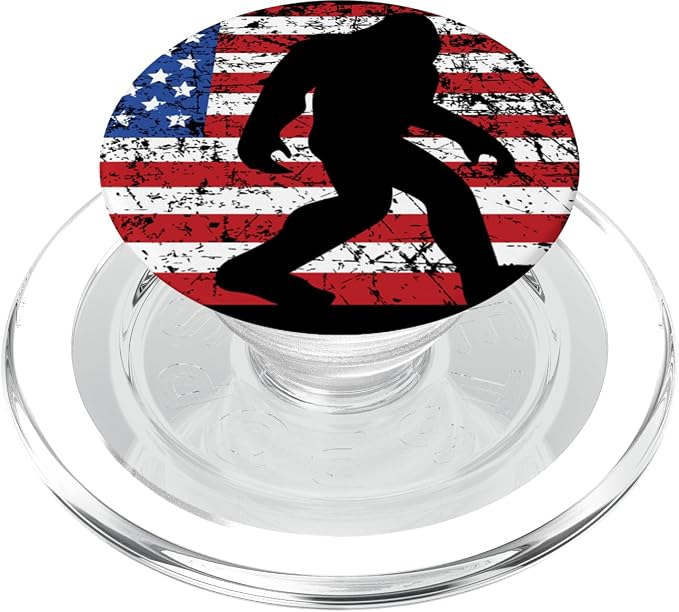 American Flag Bigfoot Black PopSockets Stand for Smartphones and Tablets PopSockets Adhesive PopGrip