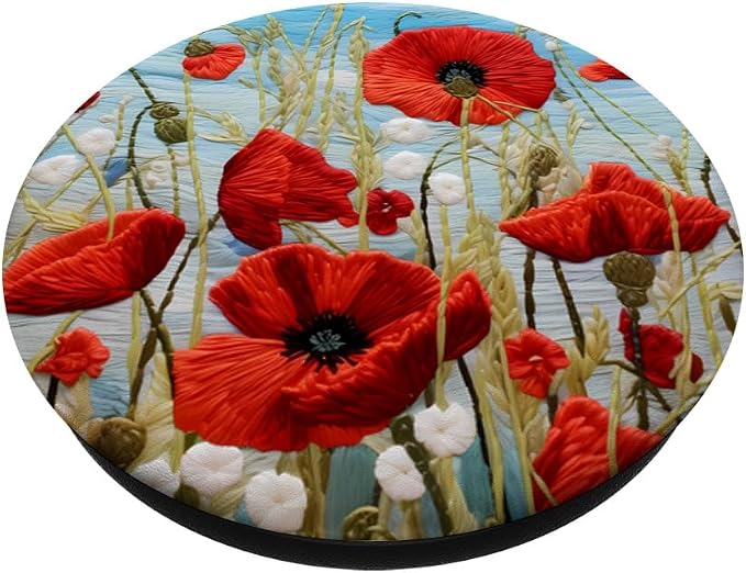 Beautiful Wildflowers in a Grainfield A Red Poppy Flower PopSockets PopGrip for MagSafe