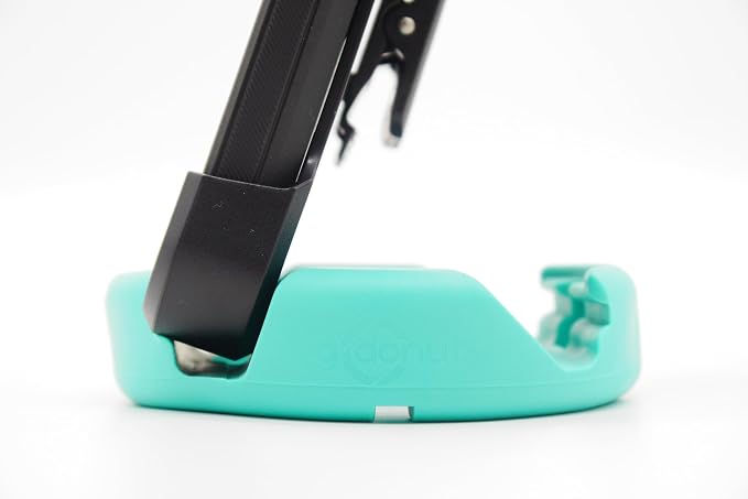 GoDonut Plus+ - Smartphone and Tablet Stand - Compatible with Lager Cases with Charging Port Access - for use at Work at Home Travel and on-the-go (Black)