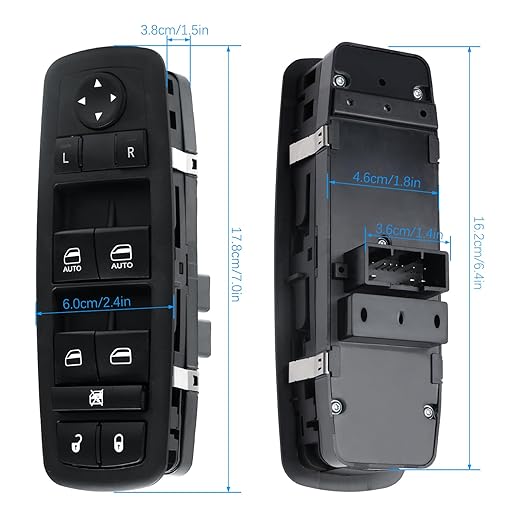 WUANGKI Master Power Window Control Switch | Front Driver Side | 11 Pins | Compatible with 2015-2017 Chrysler 200 | 2011-2019 Dodge Charger | 2016-2018 Ram 1500 2500 3500 4500 5500 | OE 68139805AB