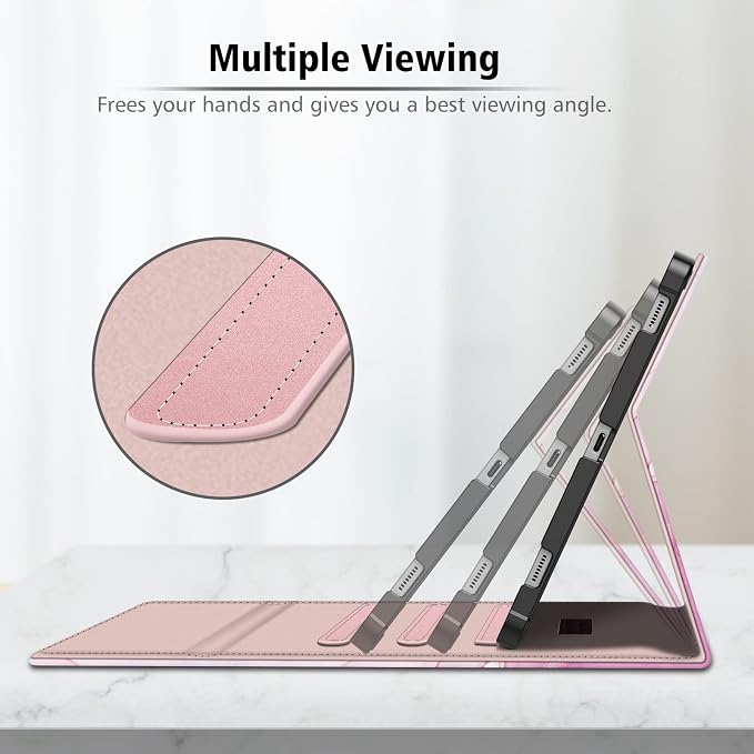 Fintie Portfolio Case for Samsung Galaxy Tab S8/Tab S7 11 Inch | Multiple Angles Business Cover with Pocket Built-in S Pen Holder Auto Sleep/Wake Dreamy Marble