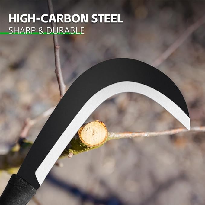 Sickle Machete for Yard Work Machetes for Cutting Trees Billhook Brush Clearing Sickle Garden Tool Brush Axe Harvest Knife Heavy Duty Machete Sickle for Gardening Sickle Machete Camping Farming