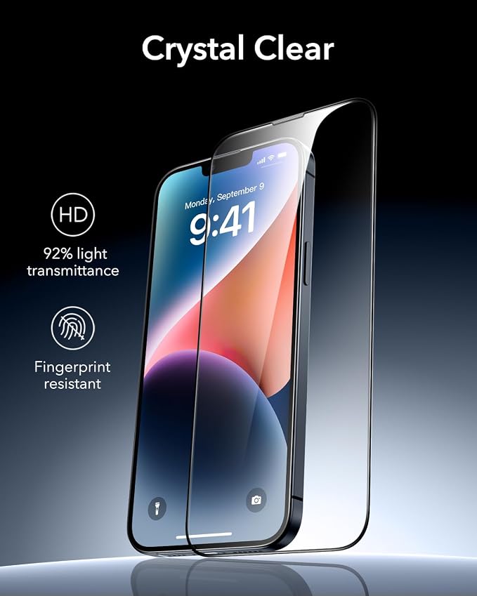 ESR 3 Pack for iPhone 14 Plus/13 Pro Max Screen Protector Armorite | 7X Impact Absorption 9H+ Tempered Glass Easy One-Pull Installation Full-Coverage Protection UltraFit Tray Bubble-Free