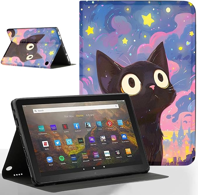 Case for Amazon Kindle Fire HD 10 &amp 10 Plus Tablet(Fit for 10.1 13th/11th Generation 2023/2021 Release)Ultra Slim Multi-Angle Viewing Auto Wake/SleepAstral Cat