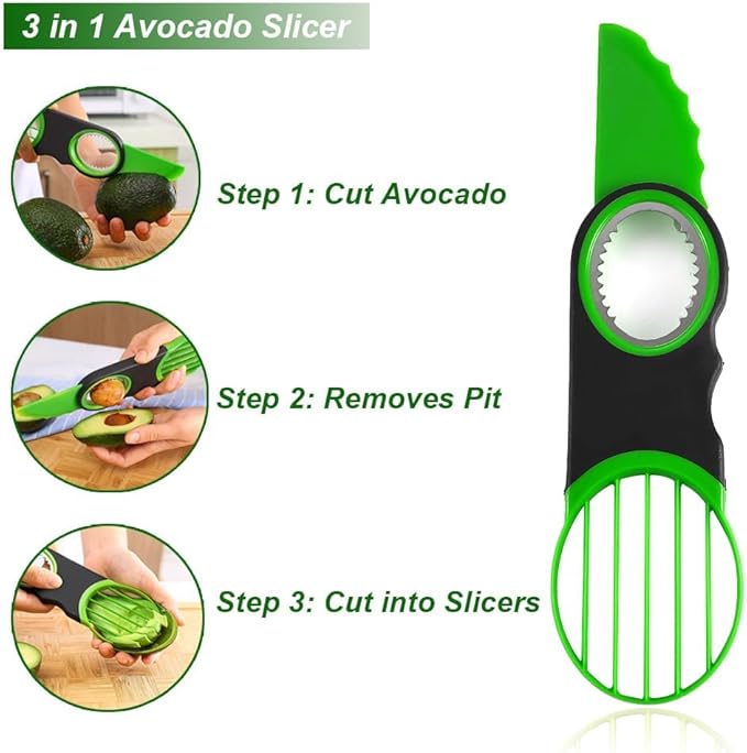 Avocado 3-In-1 Slicer Tool, Avocado Cutter Slicer, Dishwasher Safe (Avocado Cutter Slicer)