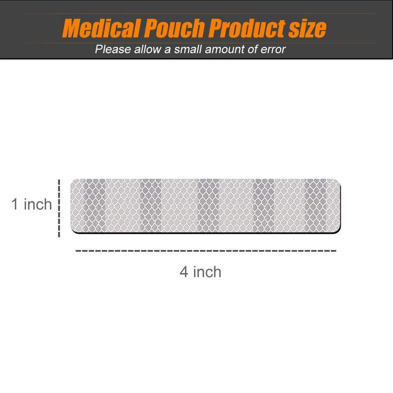 R.SASR 6 Pack Extra Reflective Patch Hook Fastener for Safety (White)